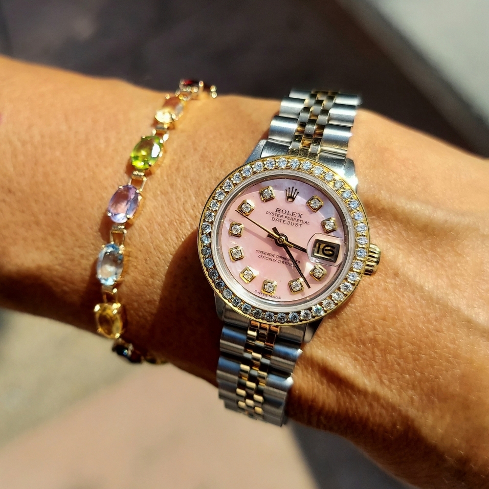 🚨sale🚨 Rolex Ladies Datejust 6919 two-tone pink MOP Diamond jubilee